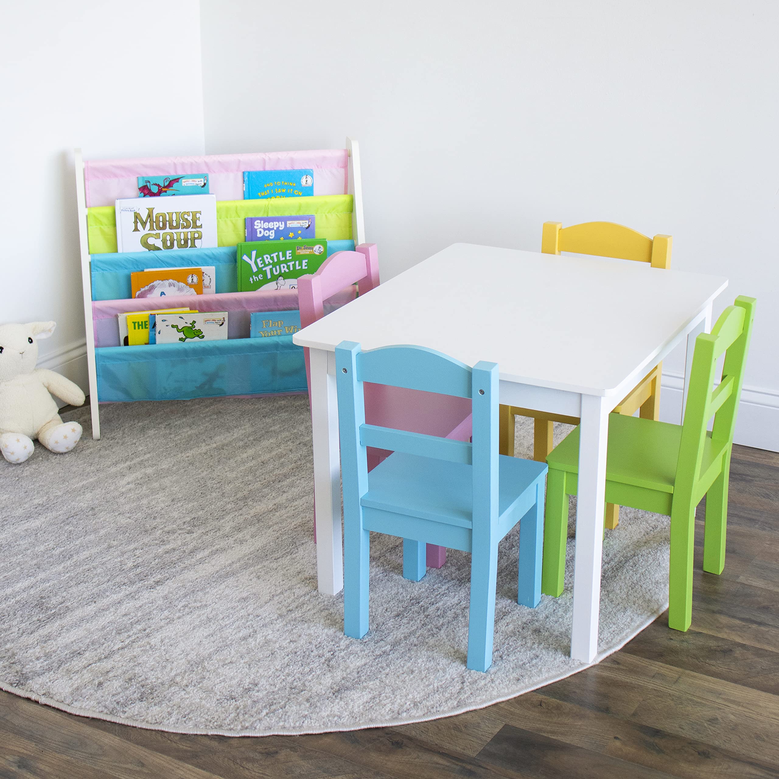 Humble Crew Kids Toy Organizer with Book Rack and Storage Bins - Multifunctional Nursery Storage Solution for Toys, Books & Clothes - Perfect for Playroom, Bedroom & Daycare Organization