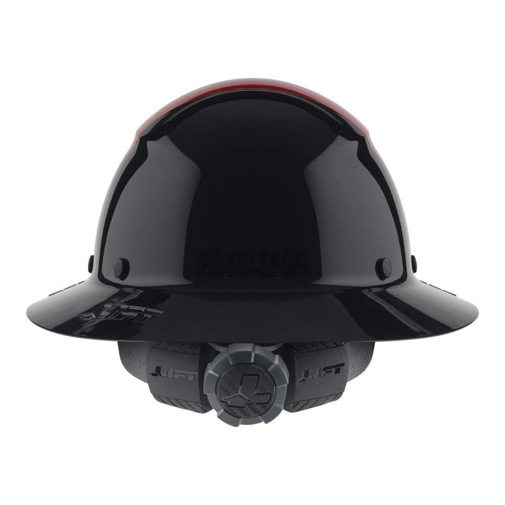 DAX Fiber Resin Full Brim Hard Hat - ANSI Certified Safety Helmet (50/50 Gloss Red/Black) for Construction, Industrial & Outdoor Work Protection