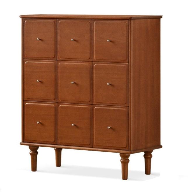 35.4x15.7x41.3 inch / 90x40x105 cm /  teak color / nine-drawer cabinet