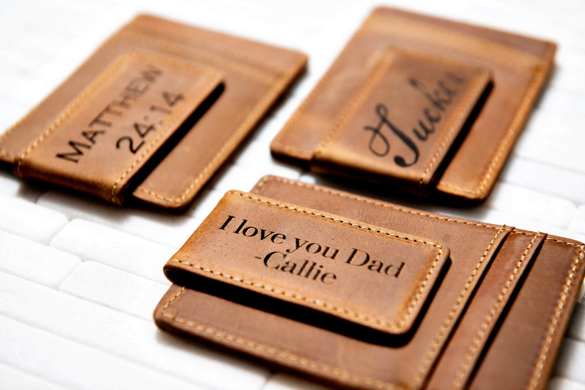 Personalized Leather Magnetic Money Clip - The Sanibel by Left Coast Original | RFID Blocking Wallet for Men | Perfect Gift for Business Travel & Everyday Carry