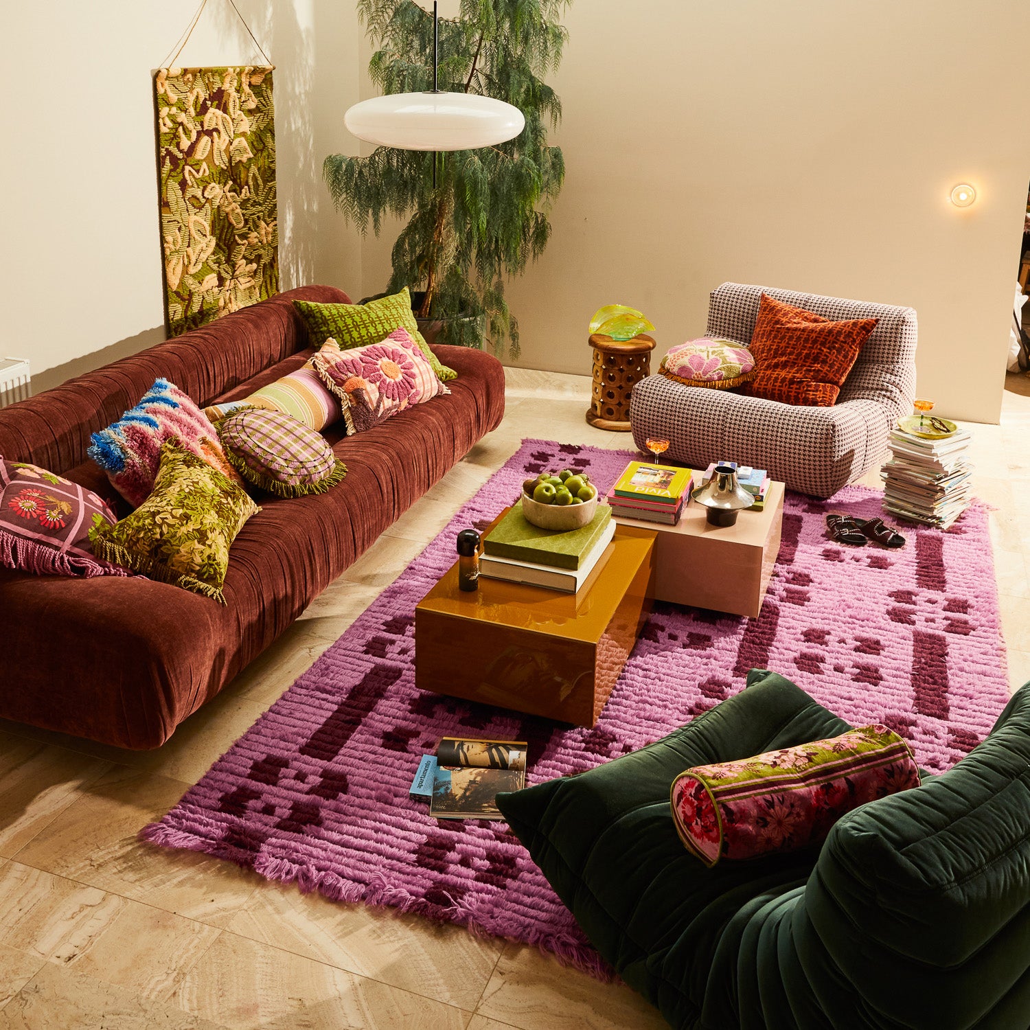 Luxury Hira Tufted Rug in Rosewater - Soft & Durable Handmade Area Rug for Living Room, Bedroom, or Office Decor