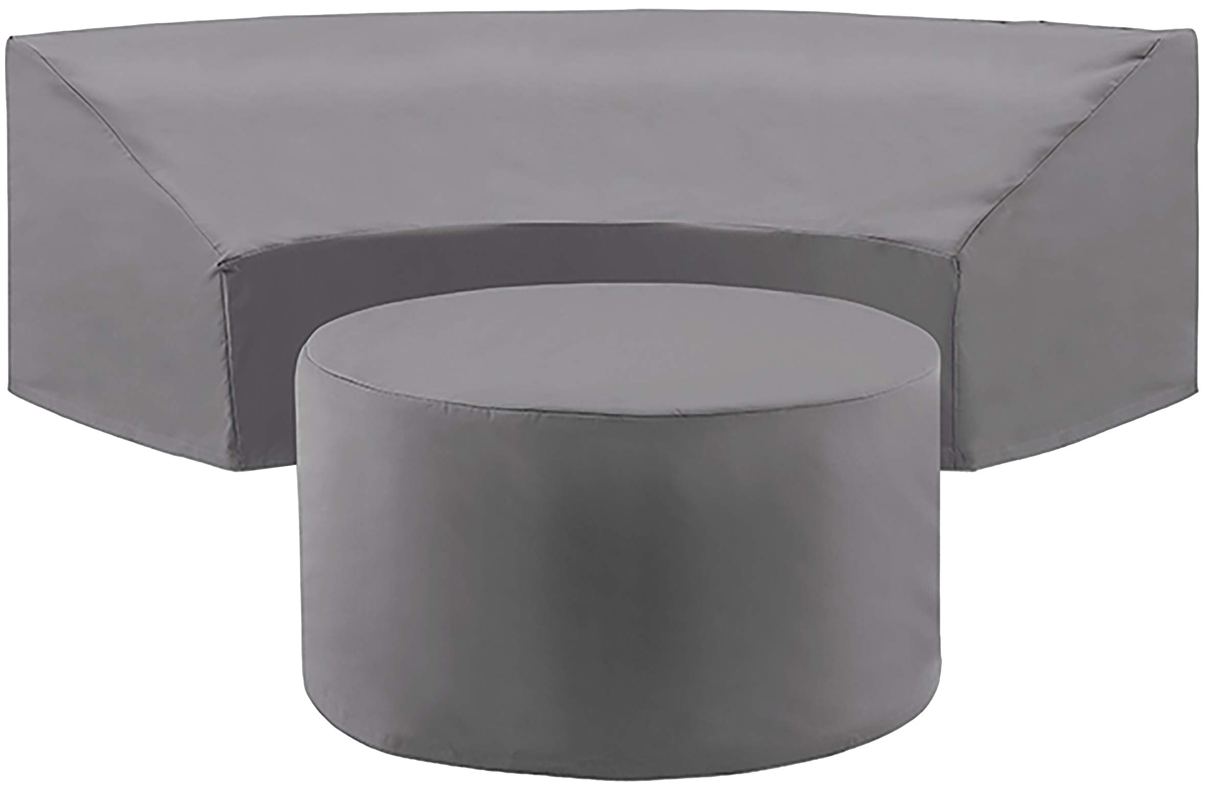 Waterproof 2-Piece Round Patio Furniture Cover Set for Outdoor Sectional Sofa - Gray | All-Weather Protection for Garden, Deck & Backyard Furniture
