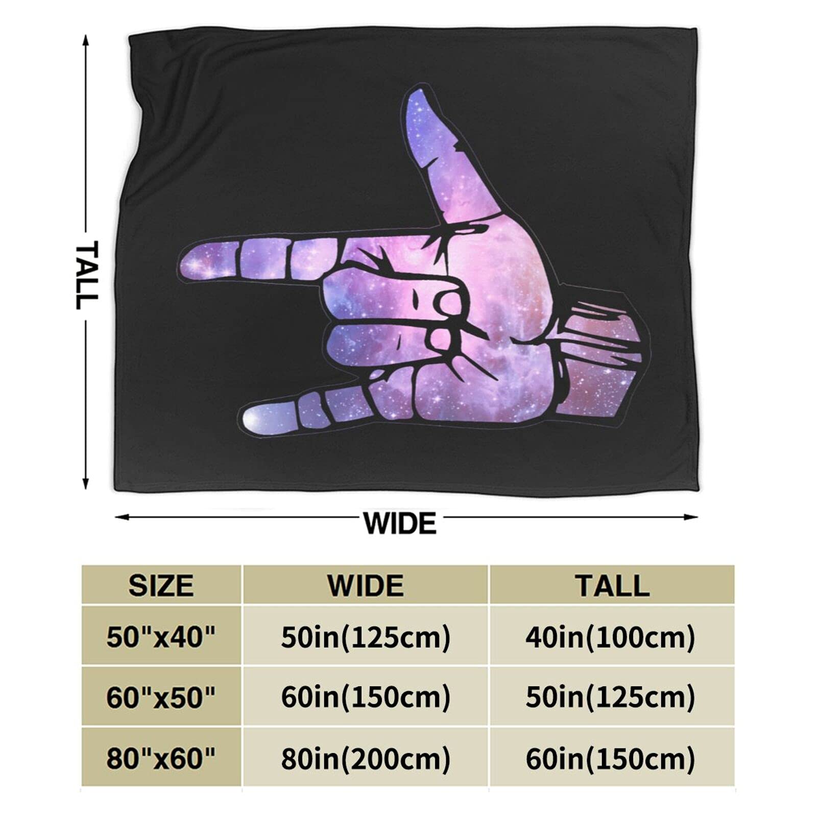 ASL I Love You Sign Language Flannel Fleece Throw Blanket - Soft & Warm Blanket for Bed, Sofa, Living Room - Perfect for Couples, Gift Giving & Cozy Winter Nights
