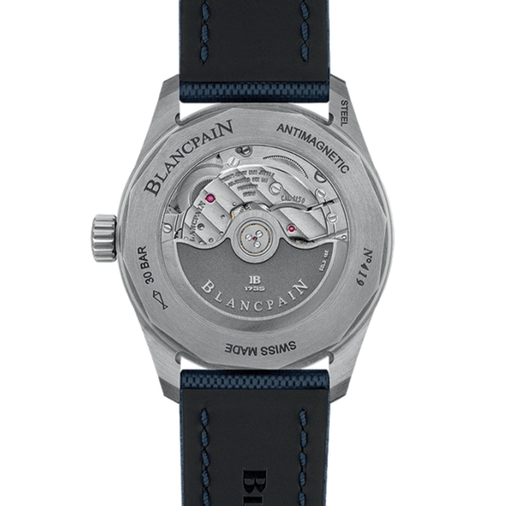 Bathyscaphe Fifty Fathoms 38mm Men's Luxury Dive Watch - Stainless Steel Case, Blue Dial, Sail Canvas Strap | Perfect for Scuba Diving, Water Sports & Everyday Wear