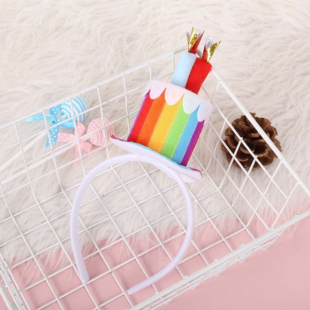 Birthday Cake Headband with Candles - Sweet Party Hair Accessory for Women & Girls - Perfect for Birthday Celebrations, Costume Parties & Photo Props (2 Pack)