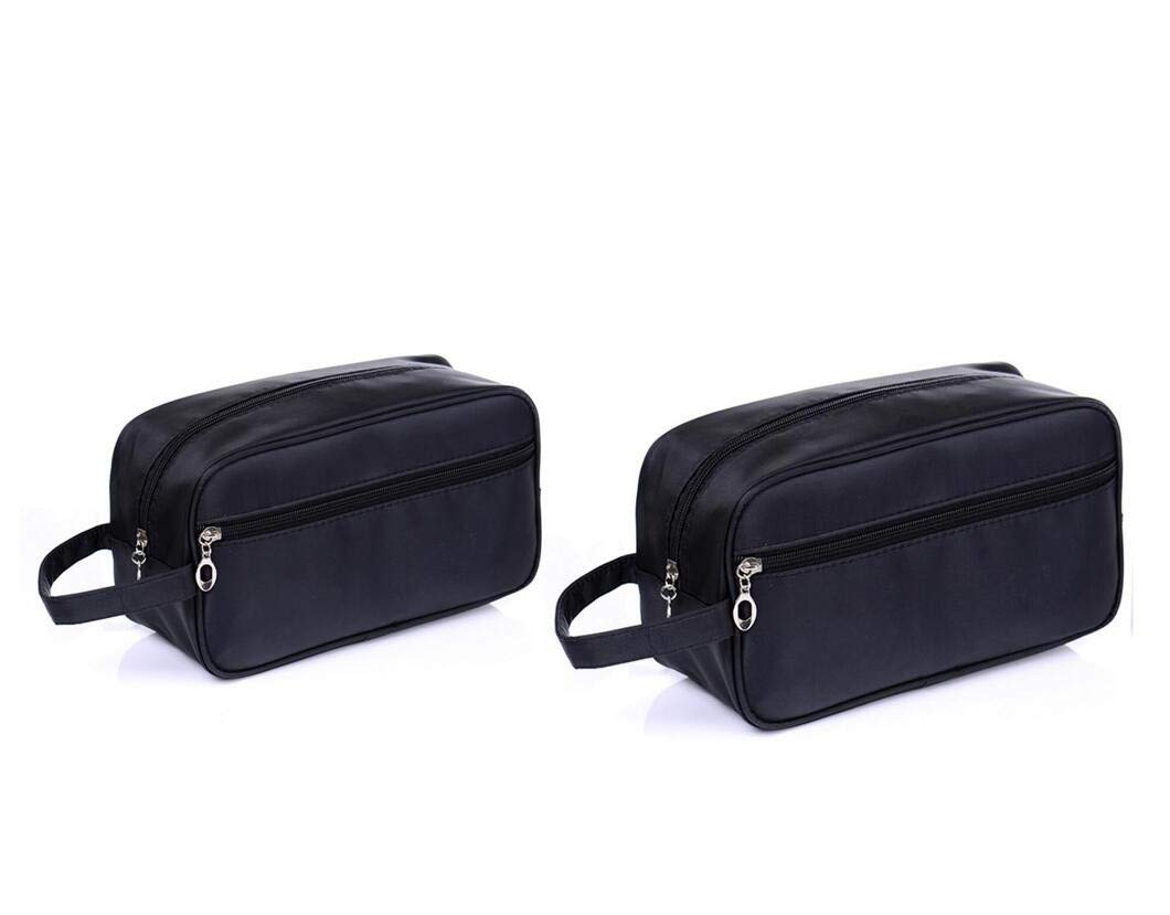 Tumecos Travel Toiletry Bag - Waterproof Dopp Kit for Men & Women, Electronics Organizer with Shaving Accessories (Black) - Perfect for Business Trips, Gym, Camping & Air Travel
