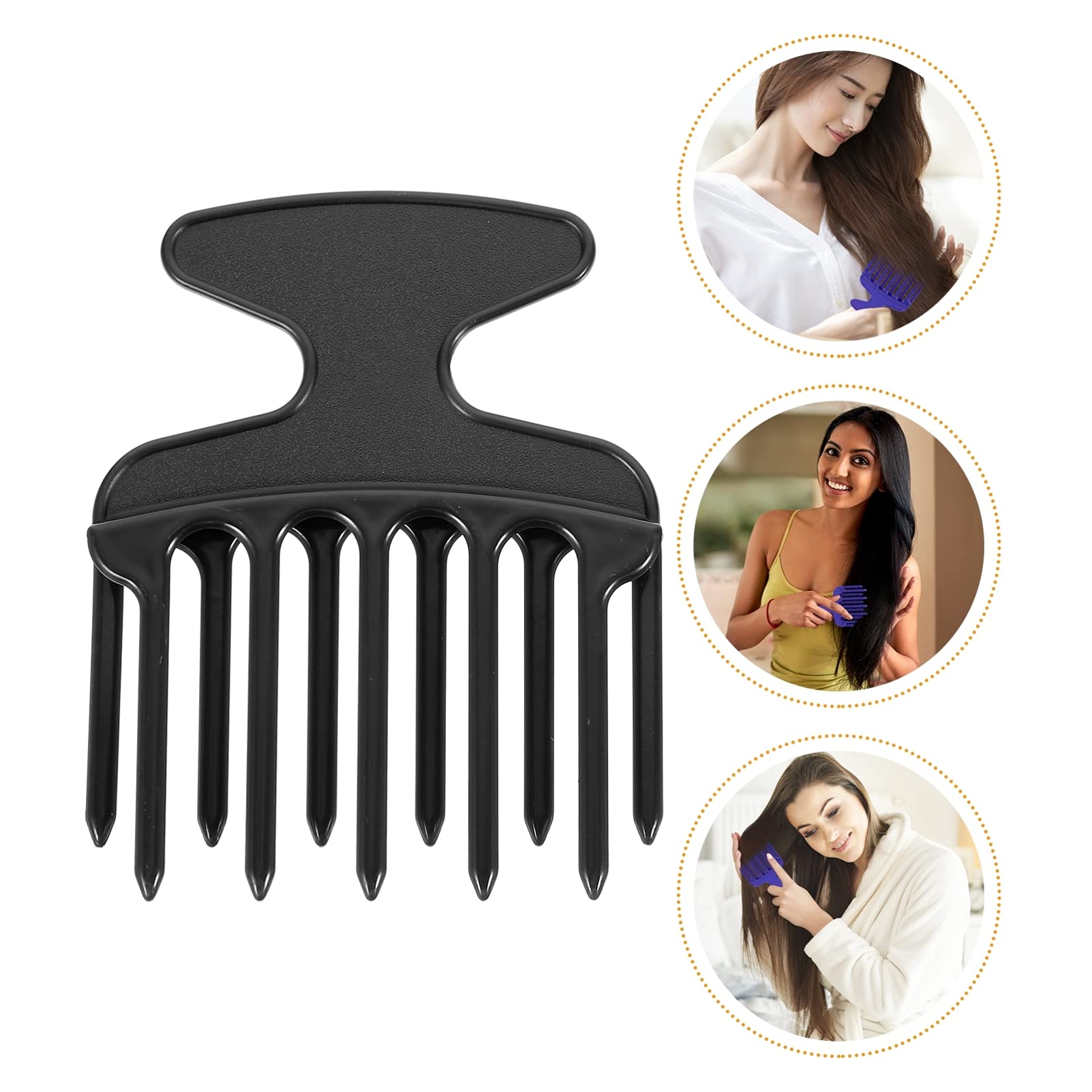 **Lurrose 2-Pack Afro Picks - Wide Tooth Detangling Comb for Natural Hair, Wigs & Braids - Double Fist Pick Hair Styling Comb for Men & Women - Perfect for Curly, Coily & Thick Hair (Blue)**    *(Ideal for salon use, home styling, travel, and daily detangling of afros, braids, twists, and extensions.)*