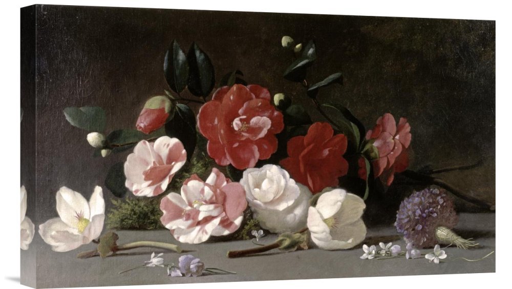 Budget Jean-Baptiste Robie Floral Still Life Canvas Wall Art Print - Handmade Giclee Reproduction for Living Room, Bedroom & Office Decor