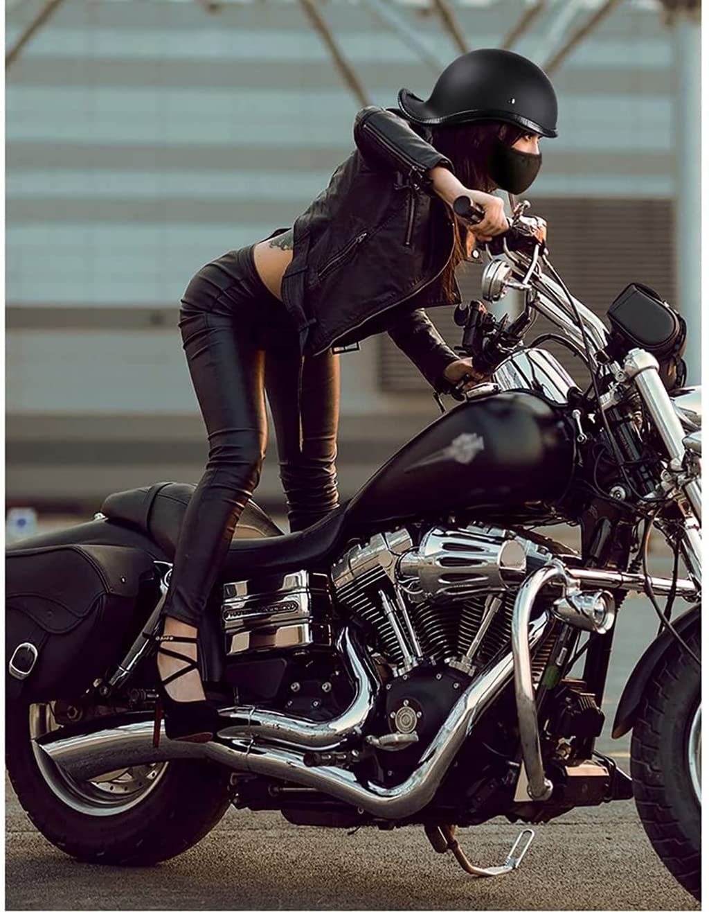 Retro DOT Motorcycle Helmet - Summer Open Face Skull Cap for Bike & Scooter - Street Riding Safety Gear