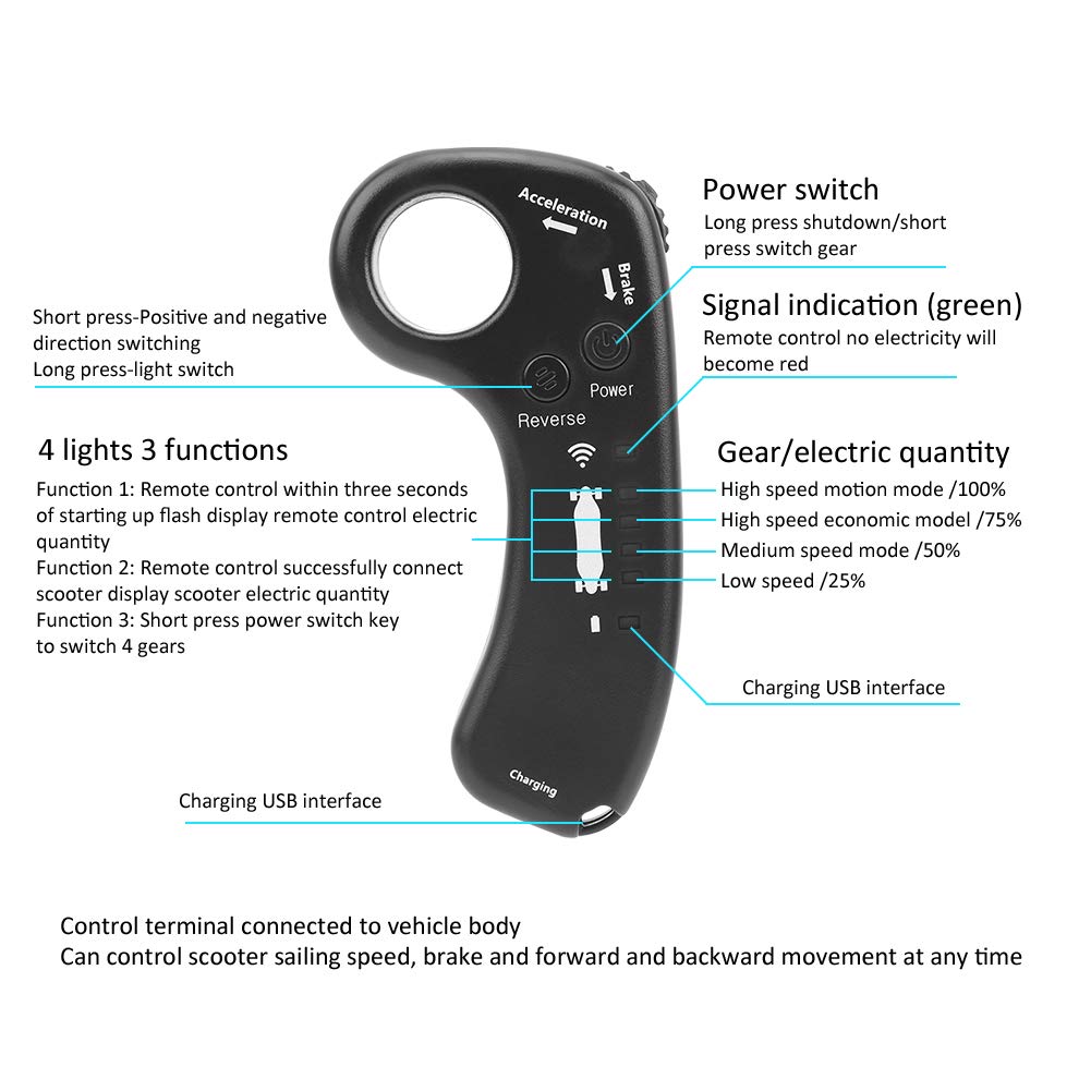 Wireless Electric Skateboard Remote Control - Handheld Transmitter & Receiver for DIY Electric Skateboards - Perfect for Commuting, Cruising & Outdoor Adventures