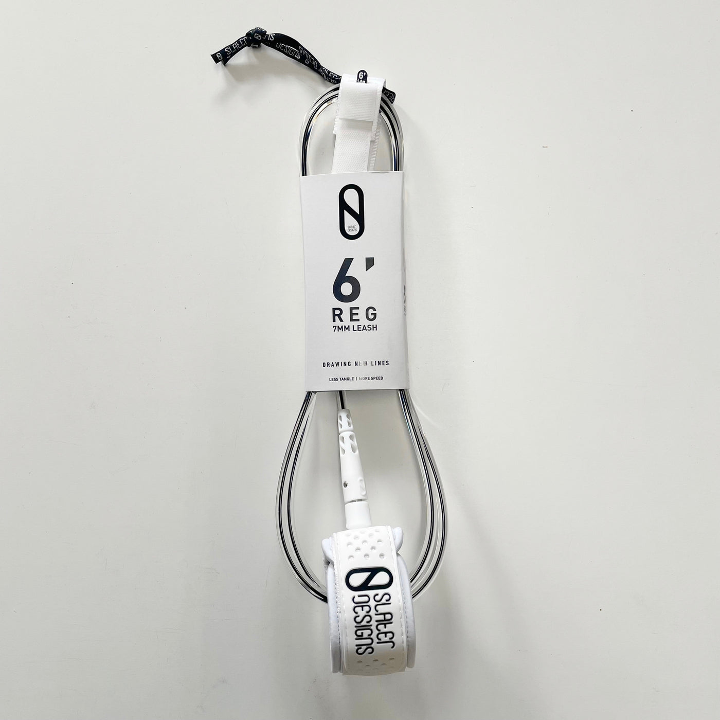 Slater Designs 6'0 Regular 7mm Black/White Surfboard Leash - Premium Quality for Surfing, Bodyboarding & Water Sports