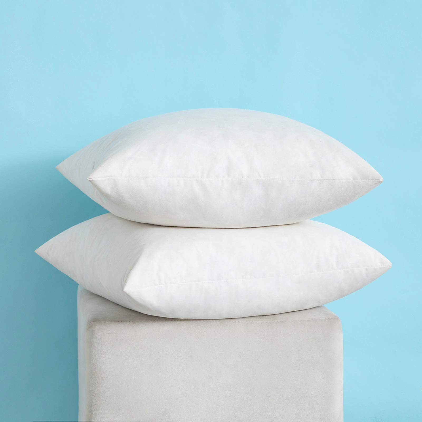 MIULEE Set of 2 20x20 Inch Down Feather Throw Pillow Inserts - Soft Cotton Square Decorative Cushions for Sofa, Couch & Living Room - Perfect for Home Decor, Cozy Reading Nook and Bedroom Accent