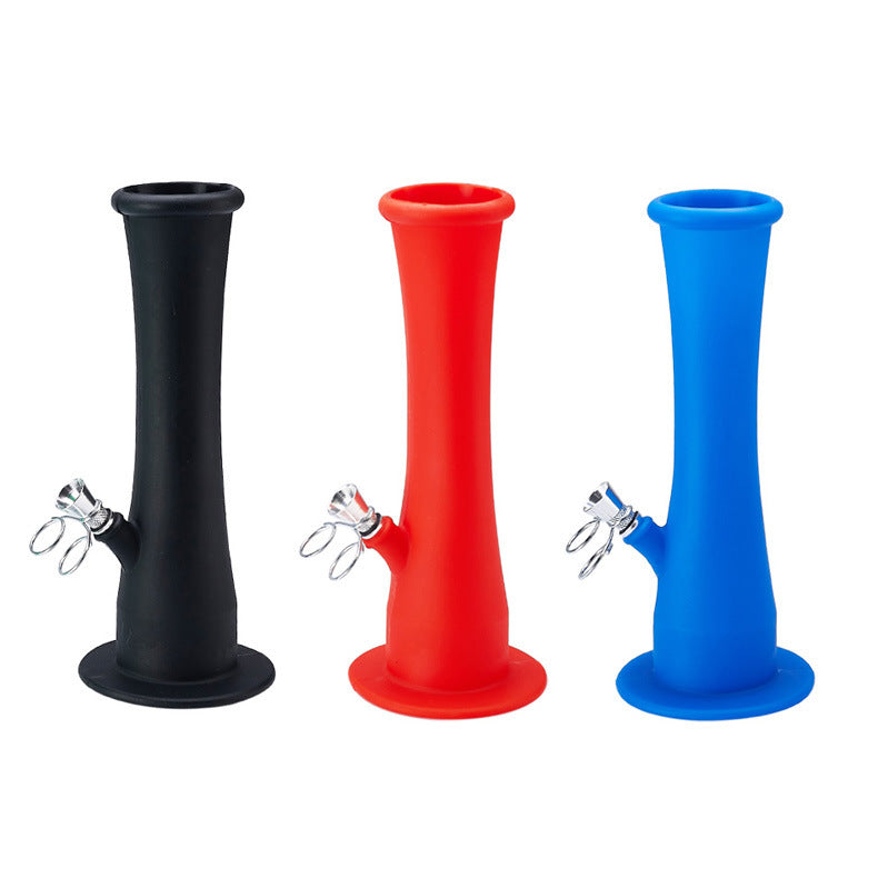 Premium Silicone Pipe with Metal Bowl - Durable & Colorful Tobacco Pipe for Smoking Herbs & Spoons | Perfect for Travel, Camping & Outdoor Use