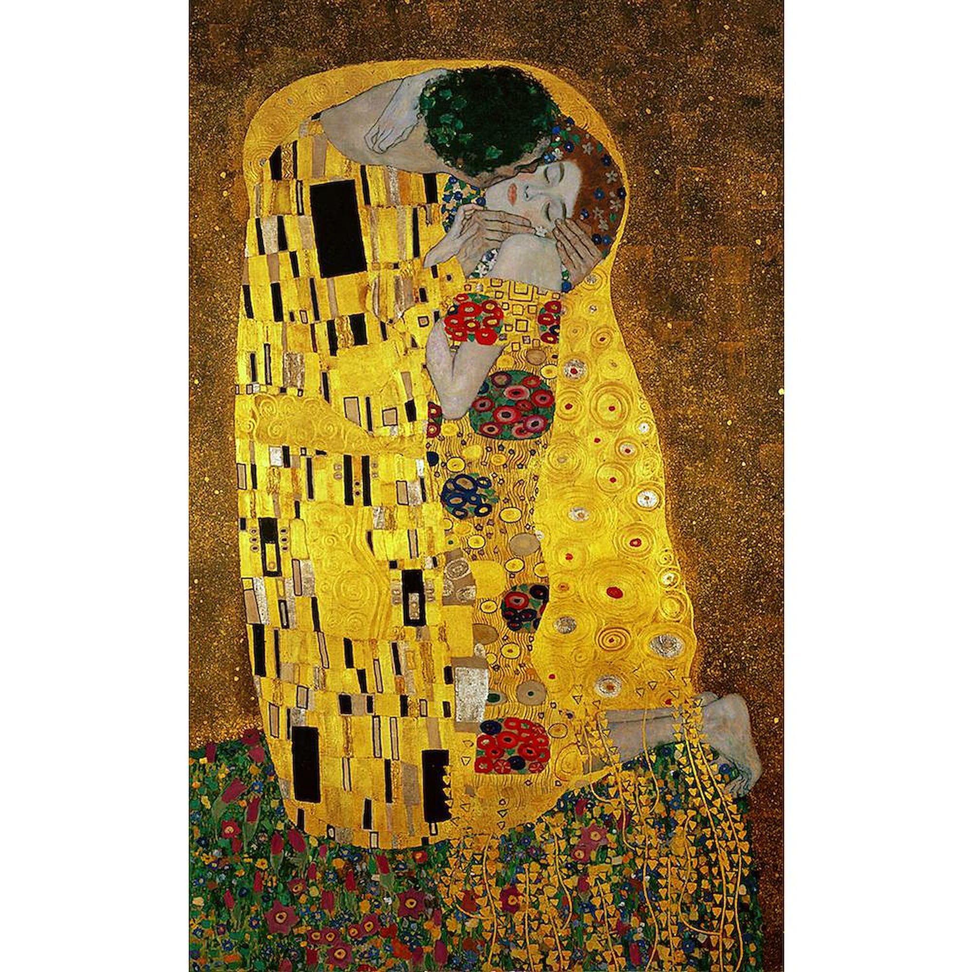 Gustav Klimt The Kiss 3'x5' Decorative Area Rug - Non-Slip Fabric Throw Rug for Living Room, Bedroom & Office - Art Inspired Home Decor