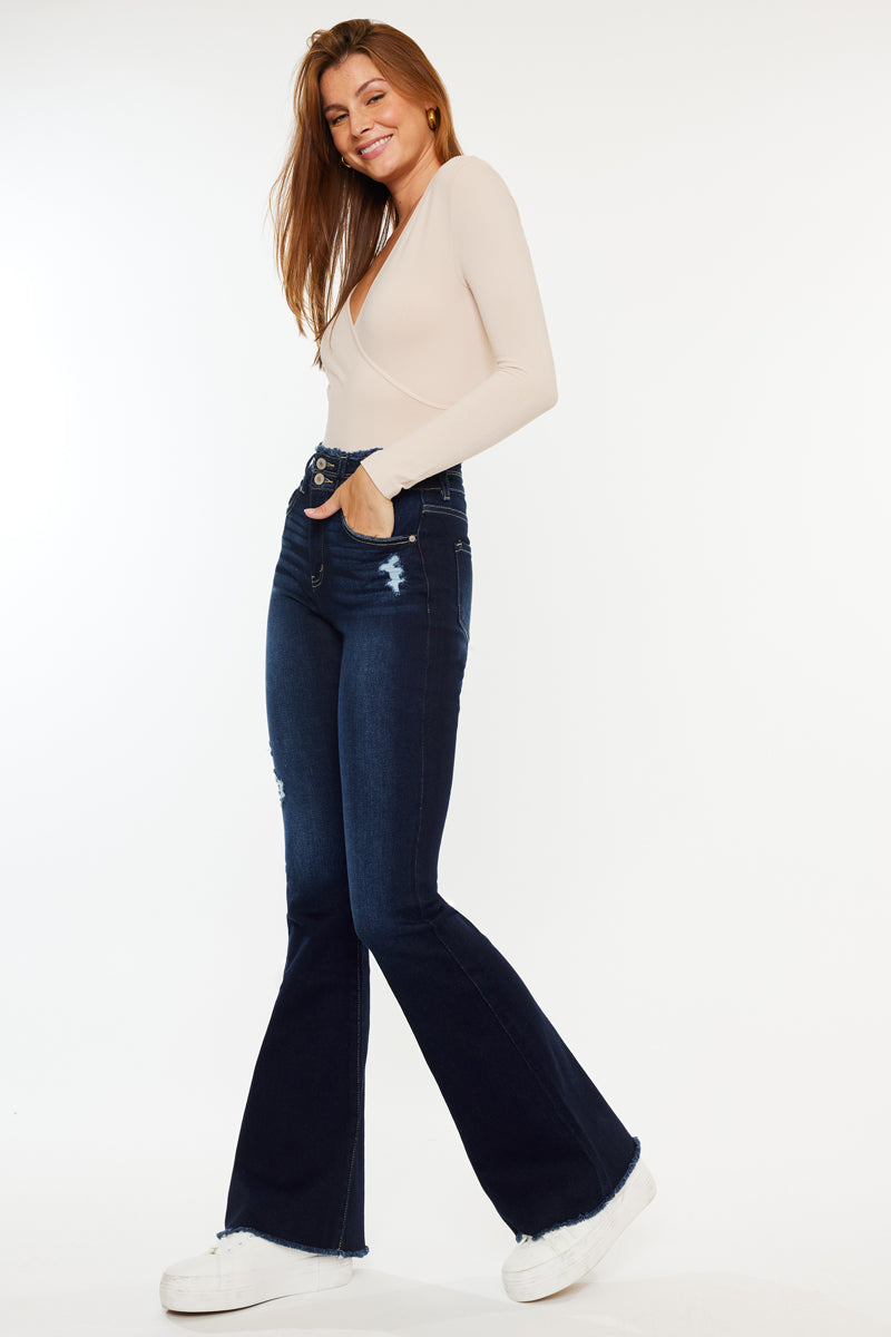 Morgan High Rise Flare Jeans for Women - Stretchy Denim Pants with Comfortable Fit - Perfect for Casual Wear, Office & Date Night Outfits