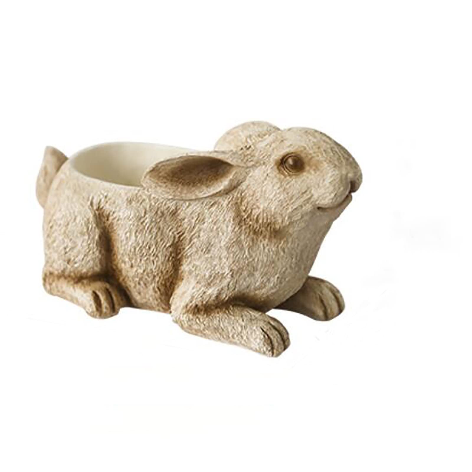 PJAY Resin Animal Statues - Handmade Bunny Flower Pots for Home & Garden Decor, Perfect for Indoor Planters, Outdoor Patio, and Gift Ideas (Color: B)