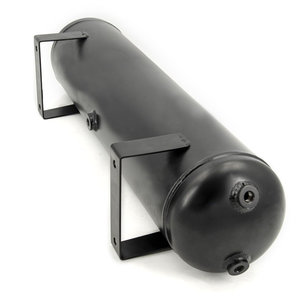 5 Gallon (18 Liter) Compressed Air Storage Tank - Heavy Duty Air Ride Receiver Tank for Car, Truck & Train Air Suspension Systems - Perfect for Air Ride Suspension, Train Horns & Air Accessories (Black)