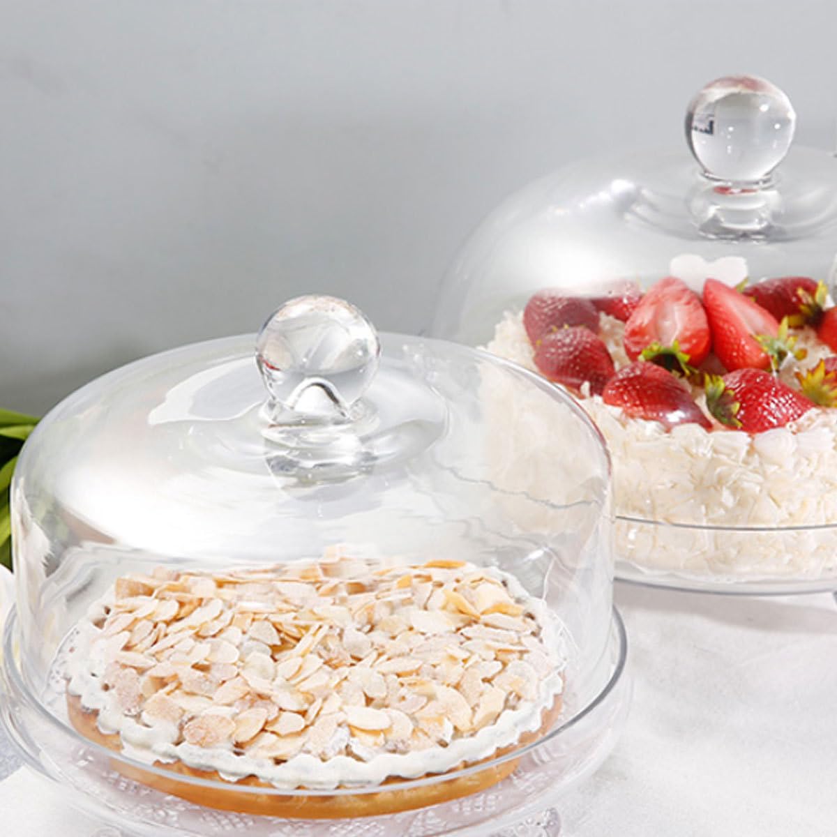 Elegant Acrylic Cake Stand with Dome Lid - Large Footed Cake Holder & Cover for Wedding, Birthday, and Dessert Displays - Perfect for Parties, Bakeries, and Home Decor