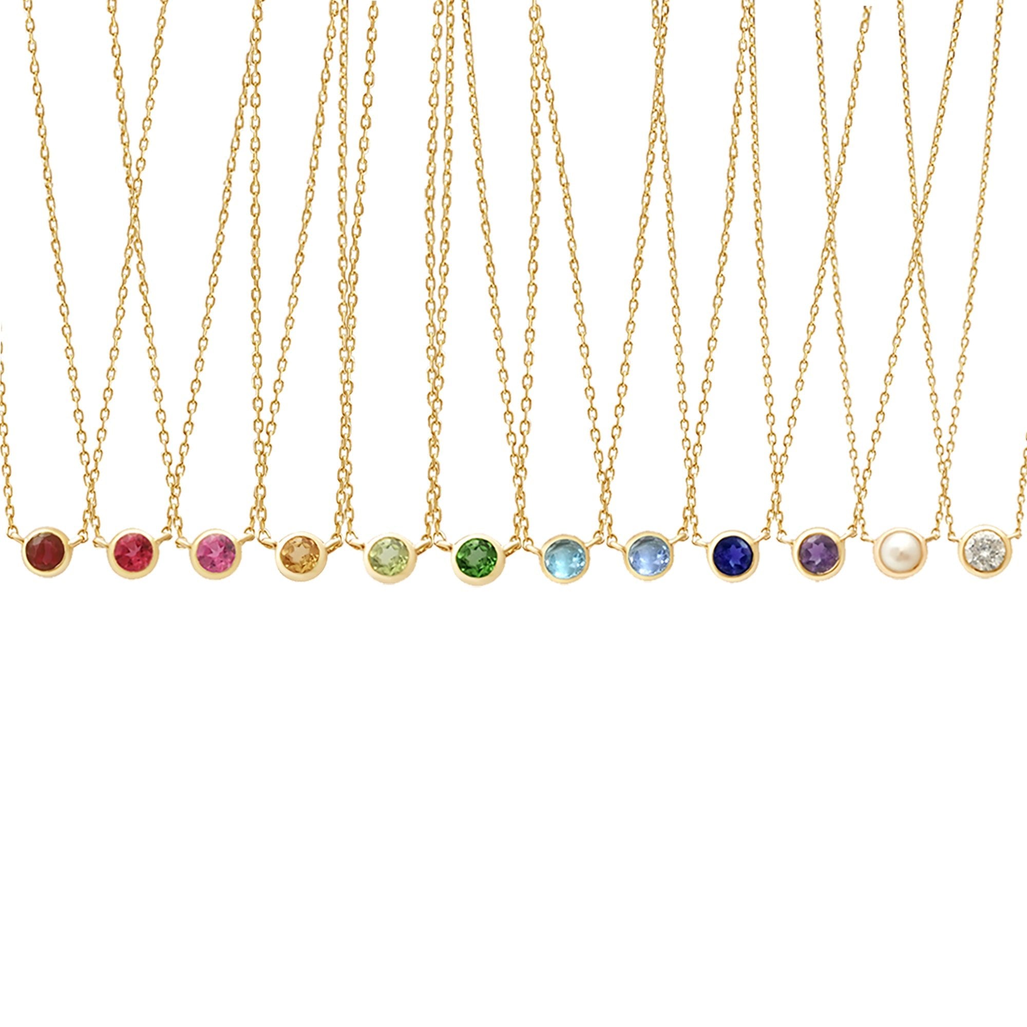 14K Yellow Gold Freshwater Pearl Station Necklace - Elegant Bezel Setting for Women, Perfect for Weddings, Parties & Everyday Wear