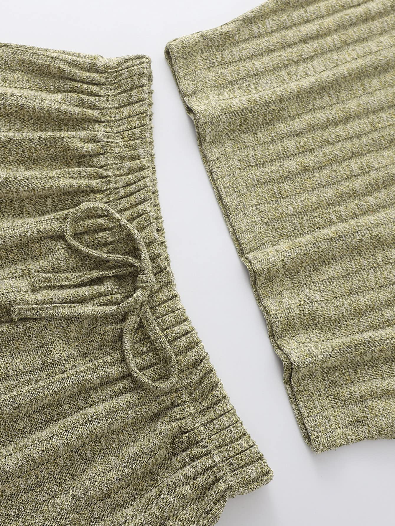 SOLY HUX Women's Ribbed Knit Pajama Set - Sleep & Lounge Wear for Comfort