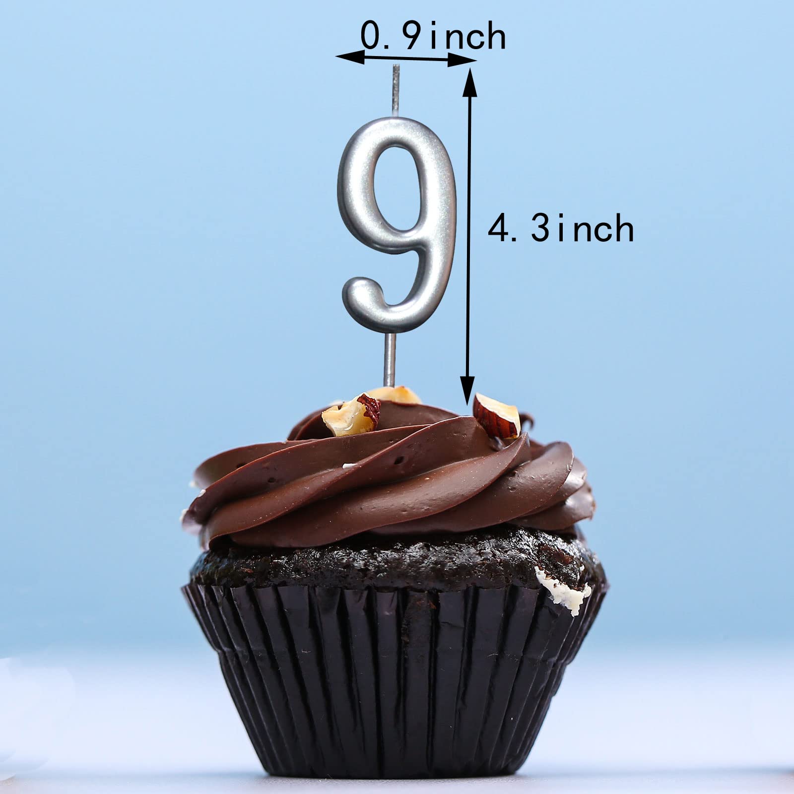 10-Piece Silver Birthday Number Candles Set for Cakes - Perfect for Kids & Adults Birthday Parties, Anniversaries, and Celebrations