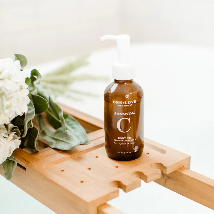 One Love Organics Botanical C Body Oil - Vitamin C Moisturizer for Glowing Skin | Hydrating & Anti-Aging Face & Body Oil | Perfect for Daily Skincare Routine & Spa Treatments