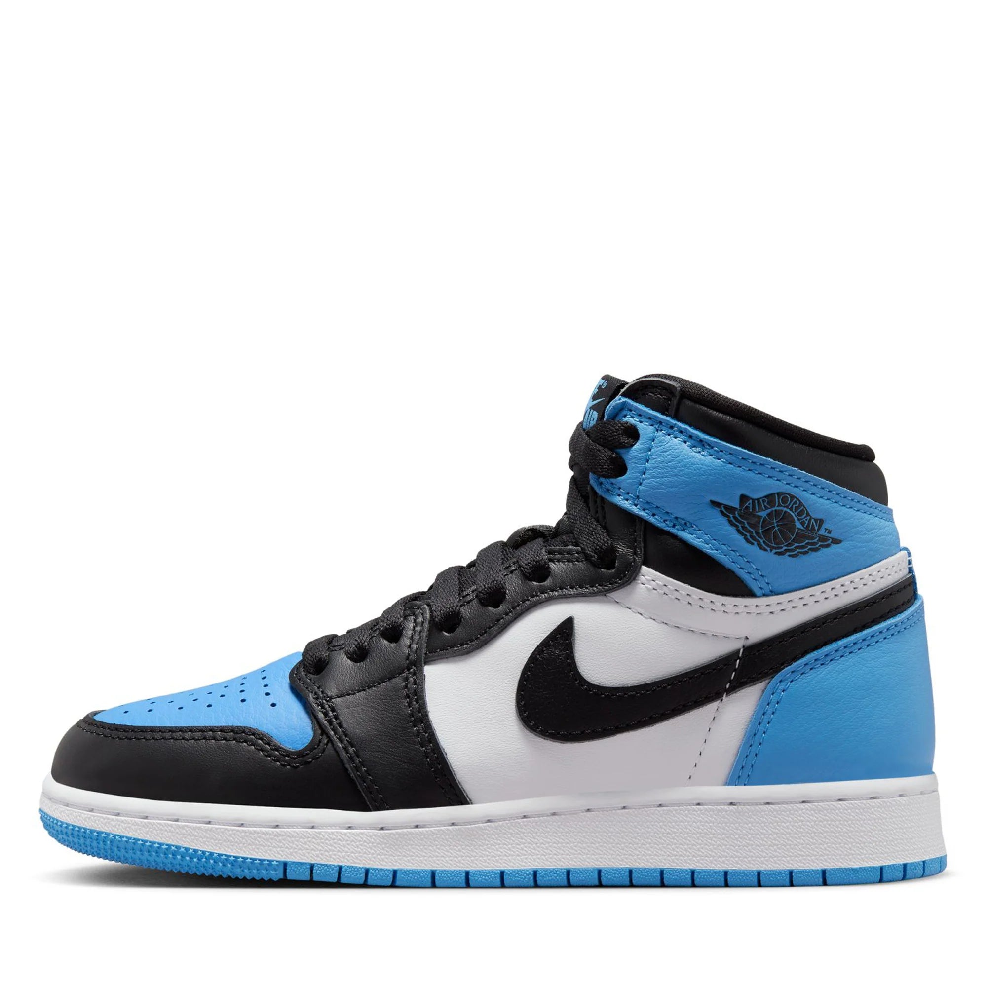 Air Jordan 1 Retro High OG GS UNC Toe Sneakers - University Blue, Black & White Colorway - Perfect for Basketball, Streetwear & Sneaker Collectors