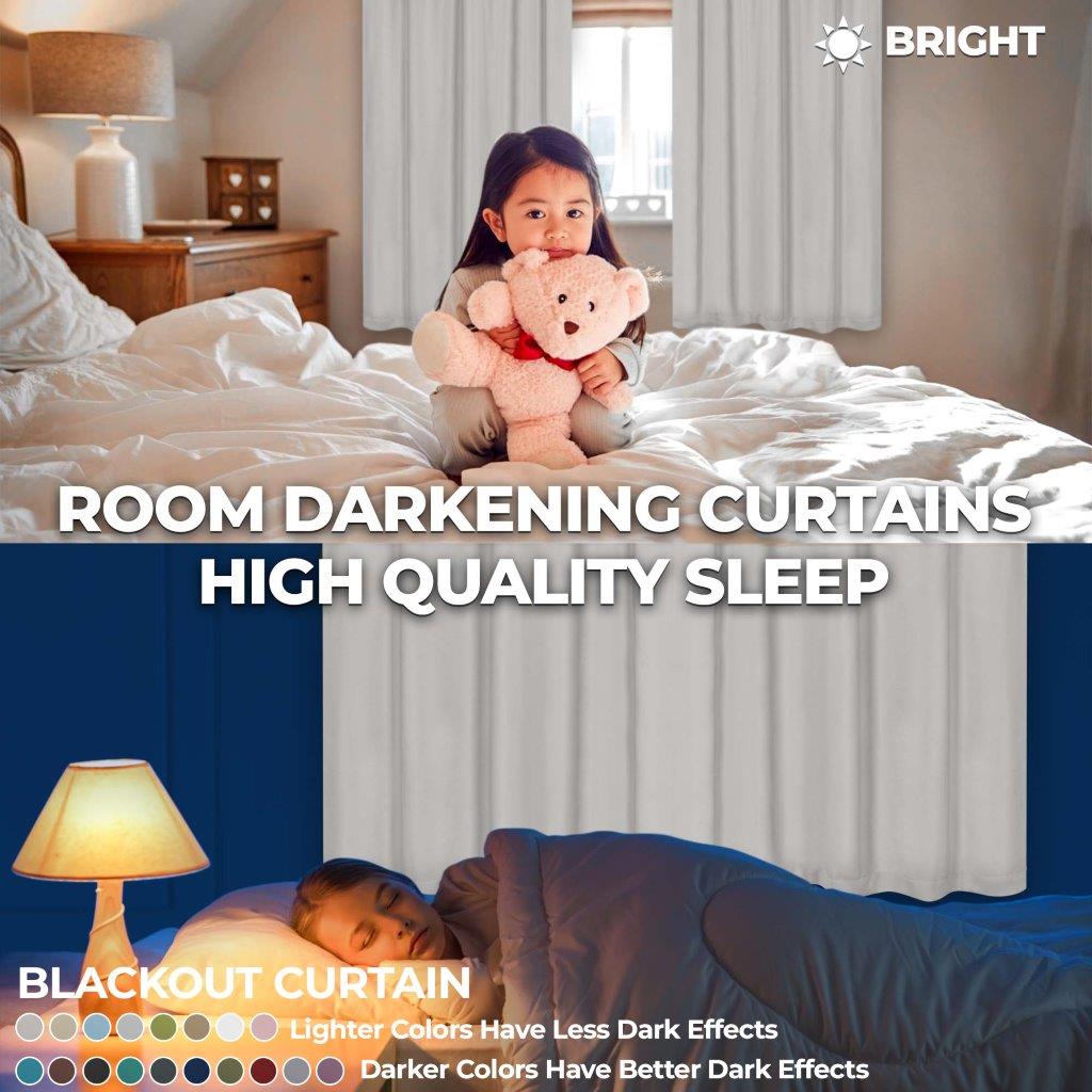 Blackout Curtains for Bedroom - Solid Classic Modern Grommet Curtain Set for Living Room, Nursery & Home Theater - Light Blocking Thermal Insulated Window Drapes