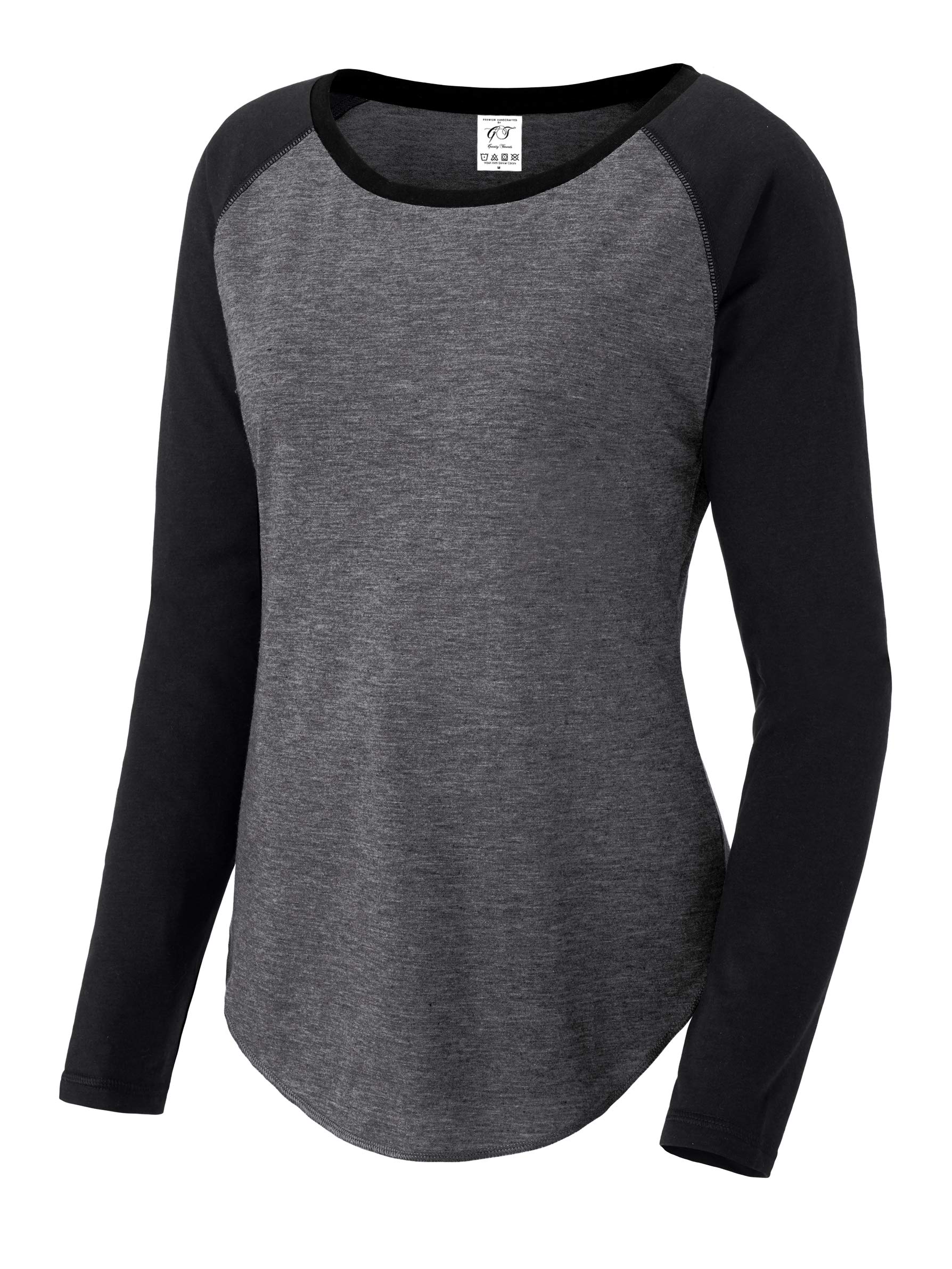 Gravity Threads Women's Tri-Blend Moisture Wicking Performance Scoop Neck Long Sleeve Shirt - Workout, Yoga & Running Activewear for Women