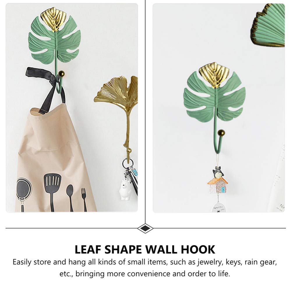 1pc Leaf-Shaped Iron Wall Hook - Decorative Coat Hanger for Home & Closet Organization - Perfect for Hanging Coats, Hats, Bags & More - Rustic Home Decor Accessory