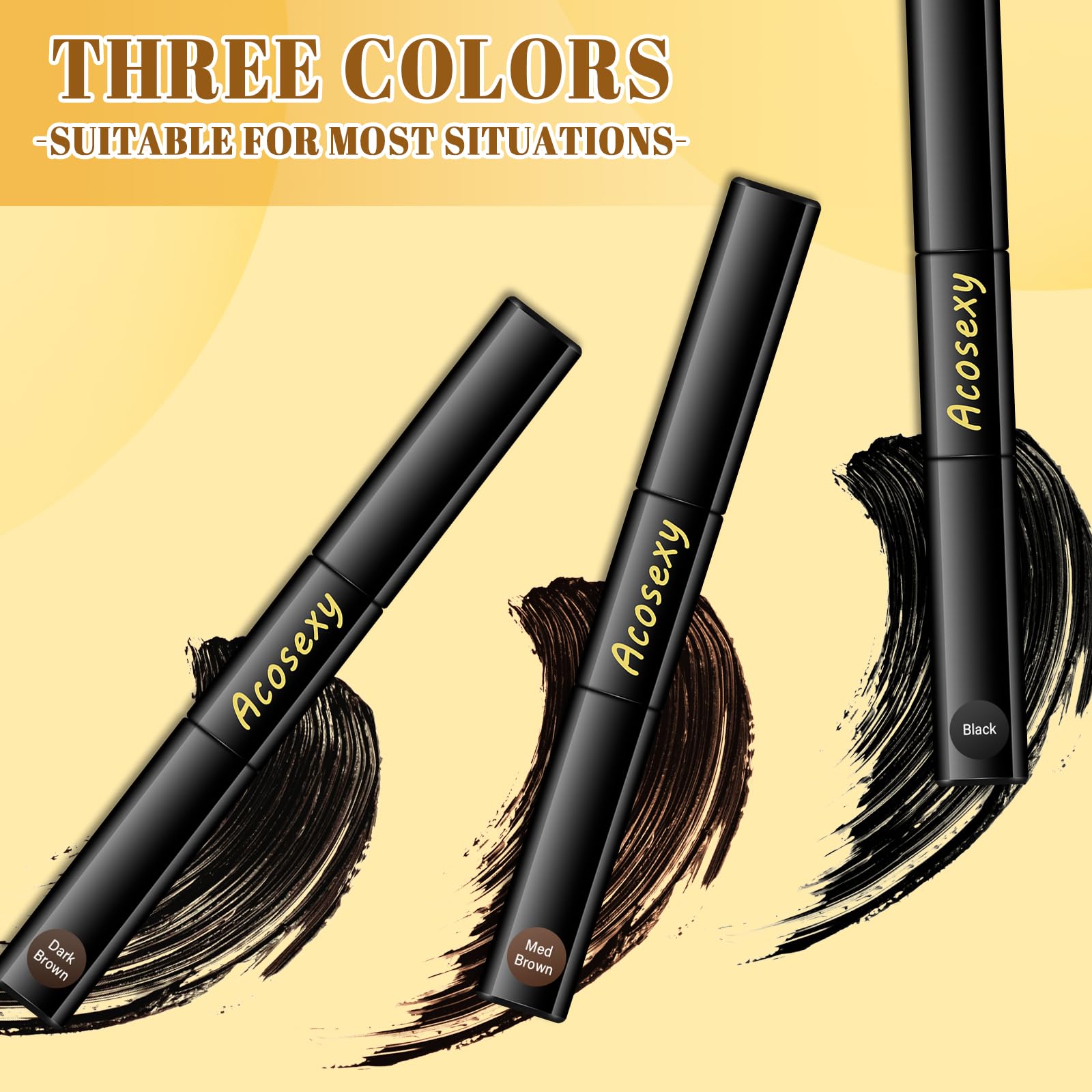 Gray Root Touch Up Brush-in Wand - Quick Cover Hair & Beard Concealer, Water-Resistant Temporary Mascara for Natural Look (Black, 1 Pack) - Perfect for Covering Gray Roots, Mustache & Beard Between Salon Visits