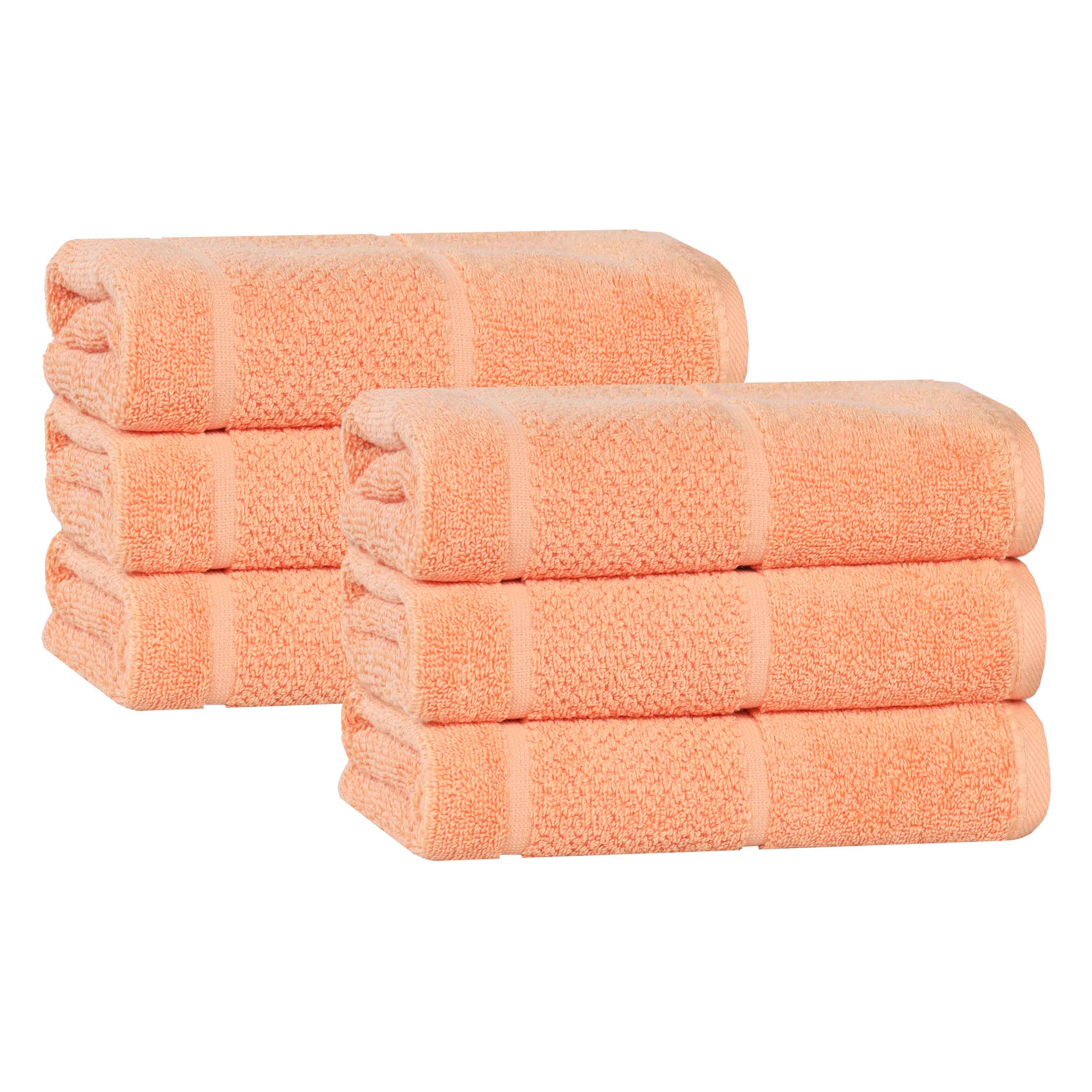 Premium 6-Pack Mile Smart Twist Cotton Solid Hand Towels - Soft, Absorbent & Quick-Drying for Kitchen, Bathroom & Gym Use