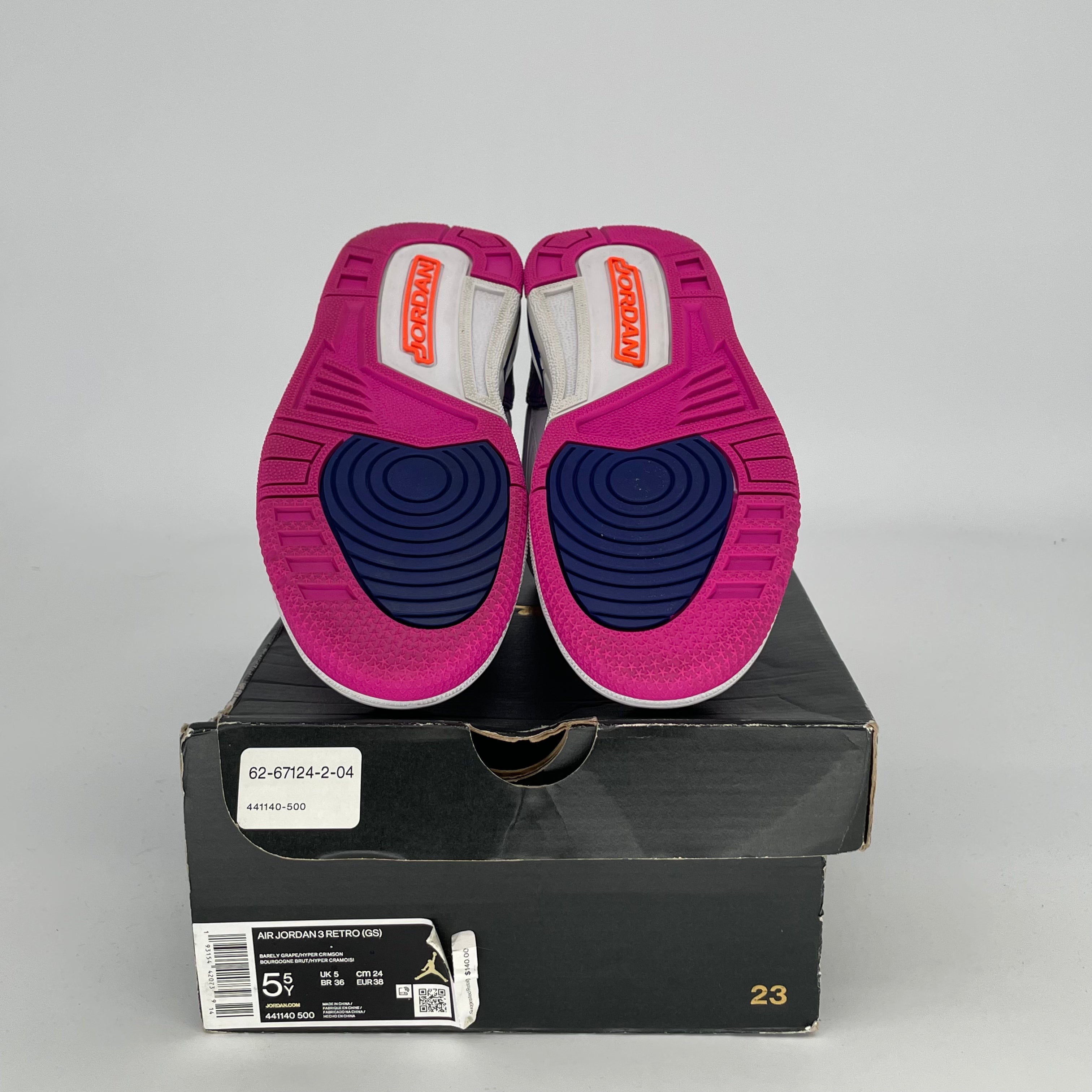 AIR JORDAN 3 BARELY GRAPE Women's Sneakers Size 5.5/7W - Retro Basketball Shoes Style 441140-500 | Perfect for Streetwear, Casual Outfits & Sneaker Collectors