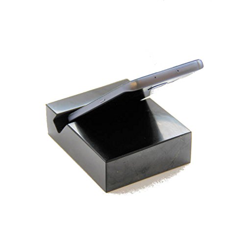 Shungite Phone Stand - Black Polished Shield for Home & Office