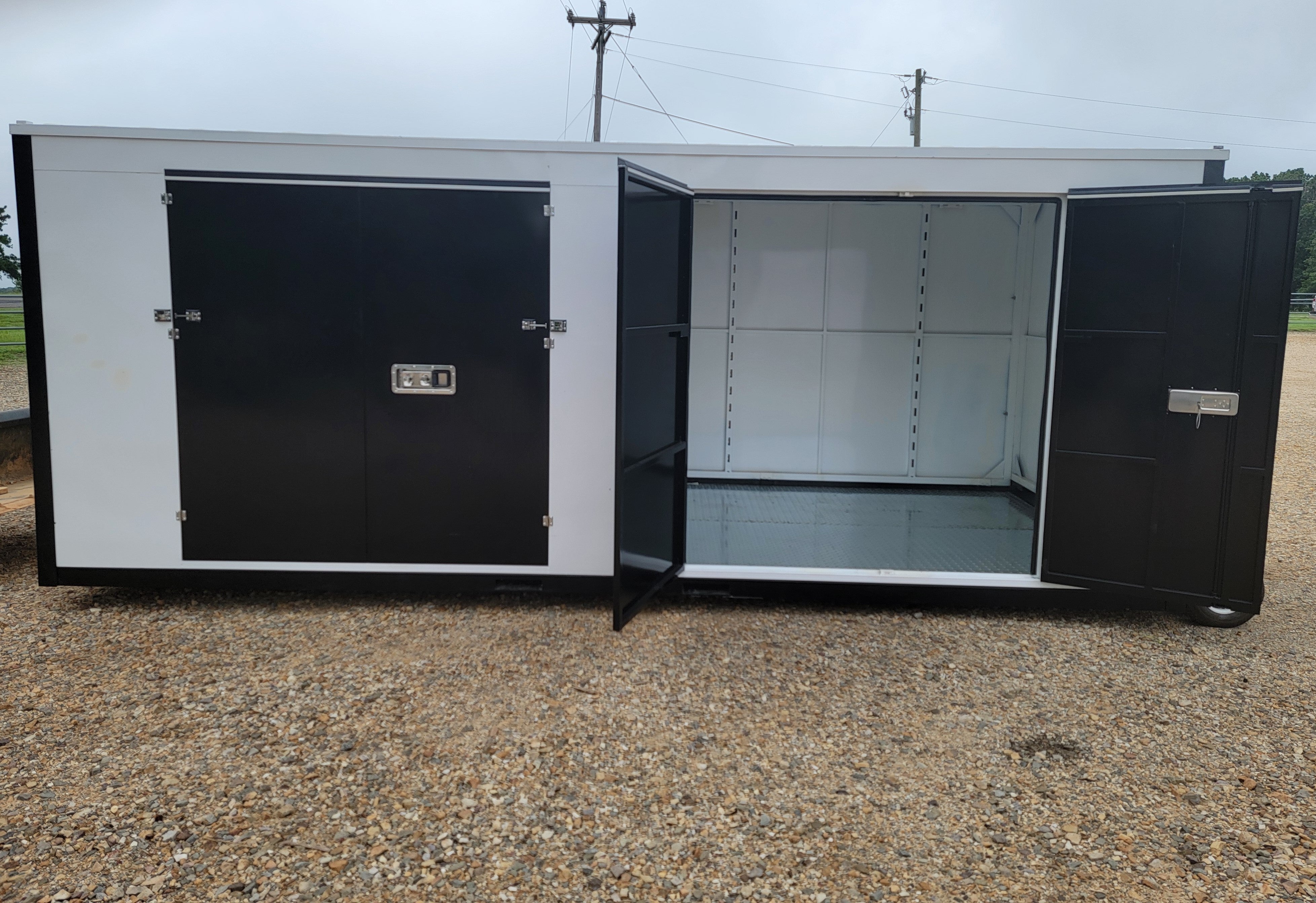 8'x20' Two Door Portable Relocatable Storage Container | Durable Steel Construction | Ideal for Home Storage, Business Inventory & Construction Site Use