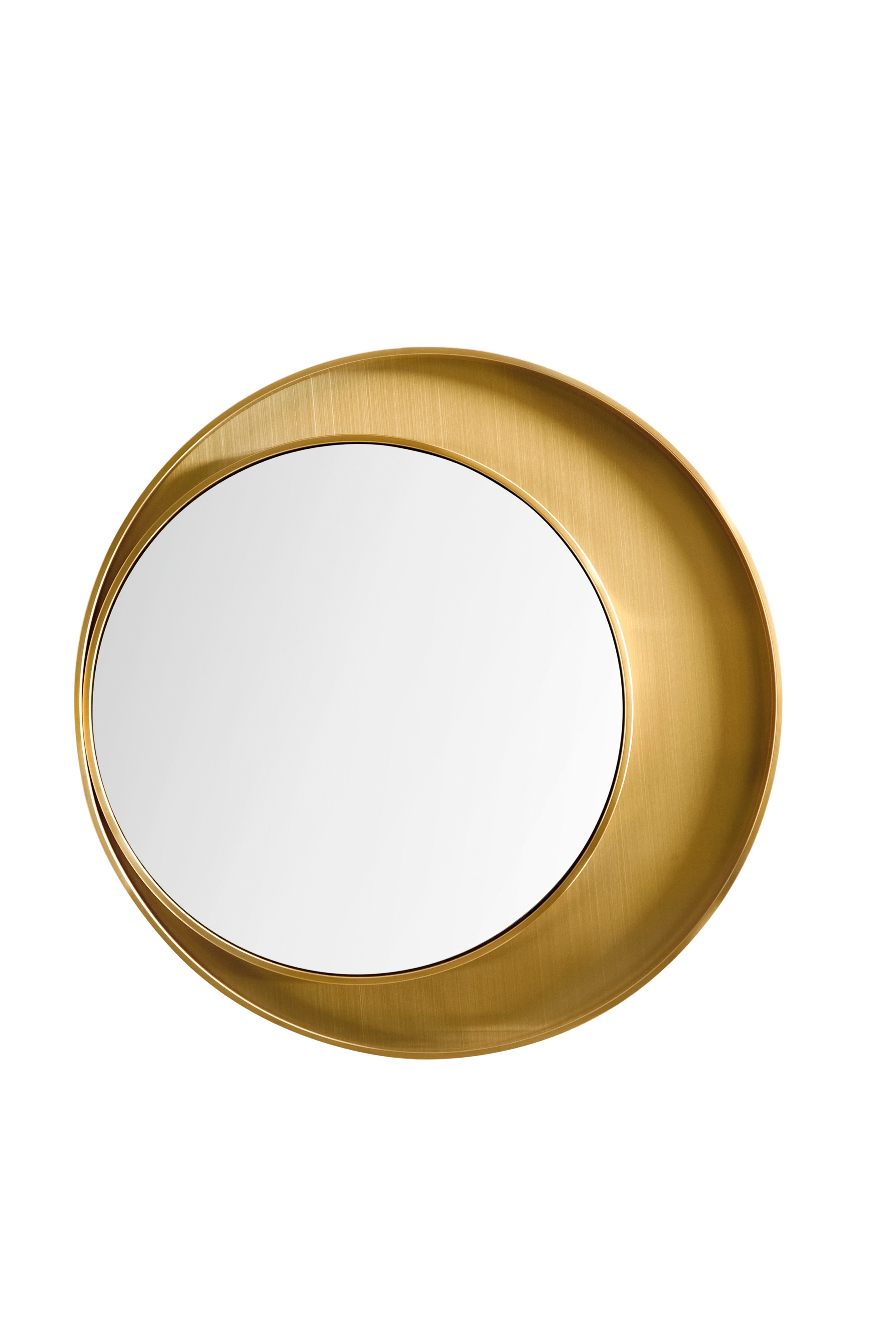 Luna 35.5 Inch Round Wall Mirror with Radiant Gold Frame - Perfect for Living Room, Bedroom & Bathroom Decor
