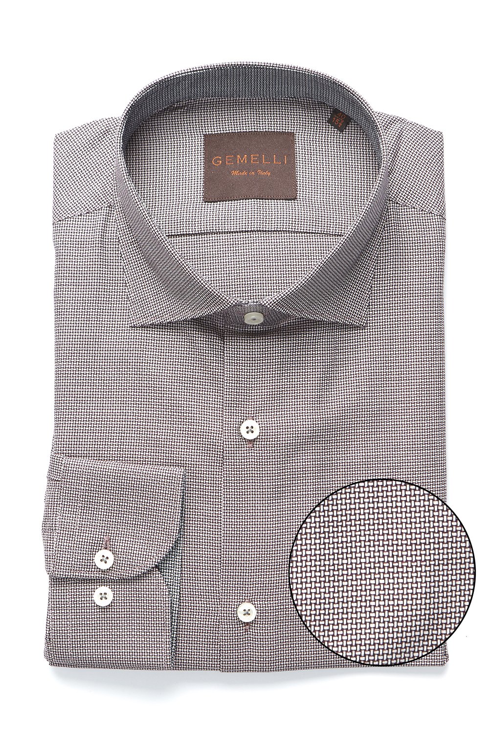 Premium Slim Fit Men's Dress Shirt - 100% Italian Cotton Long Sleeve Maroon Basket Weave with Black Trim | Formal Office Wear & Business Attire for Professional Occasions