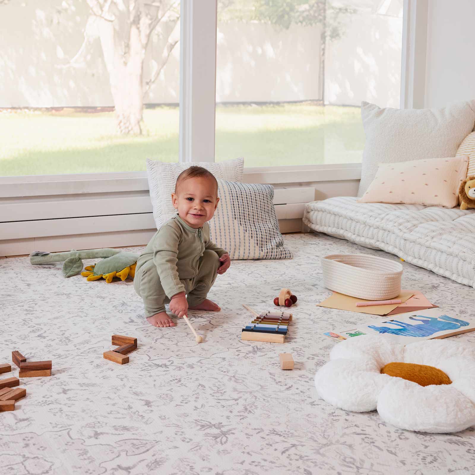 Little Nomad Play Mat | Emile - Non-Toxic, Eco-Friendly Baby Play Mat for Crawling & Tummy Time - Perfect for Nursery, Daycare & Home Play Areas