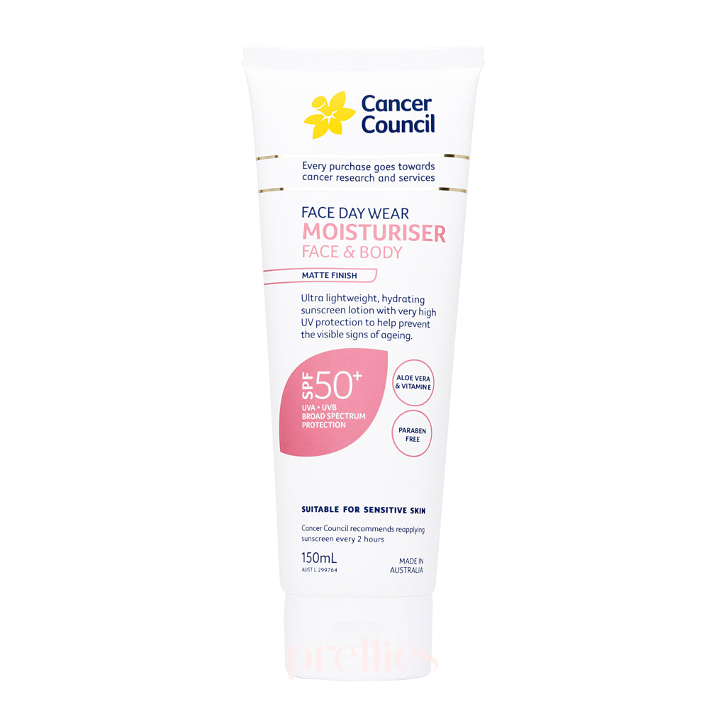 Cancer Council Daily Moisturiser Matte SPF50+ Sunscreen 150ml - Oil-Free Face Moisturizer with Matte Finish for Daily Sun Protection & Acne-Prone Skin | Perfect for Outdoor Activities & Everyday Use
