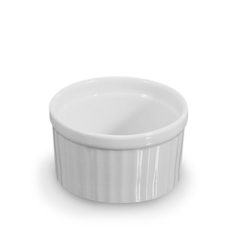BIA 3 Oz. Round White Ramekin - Set of 12 Ceramic Baking Dishes for Souffle, Creme Brulee, Desserts & Dip Serving - Perfect for Home Kitchen & Restaurant Use