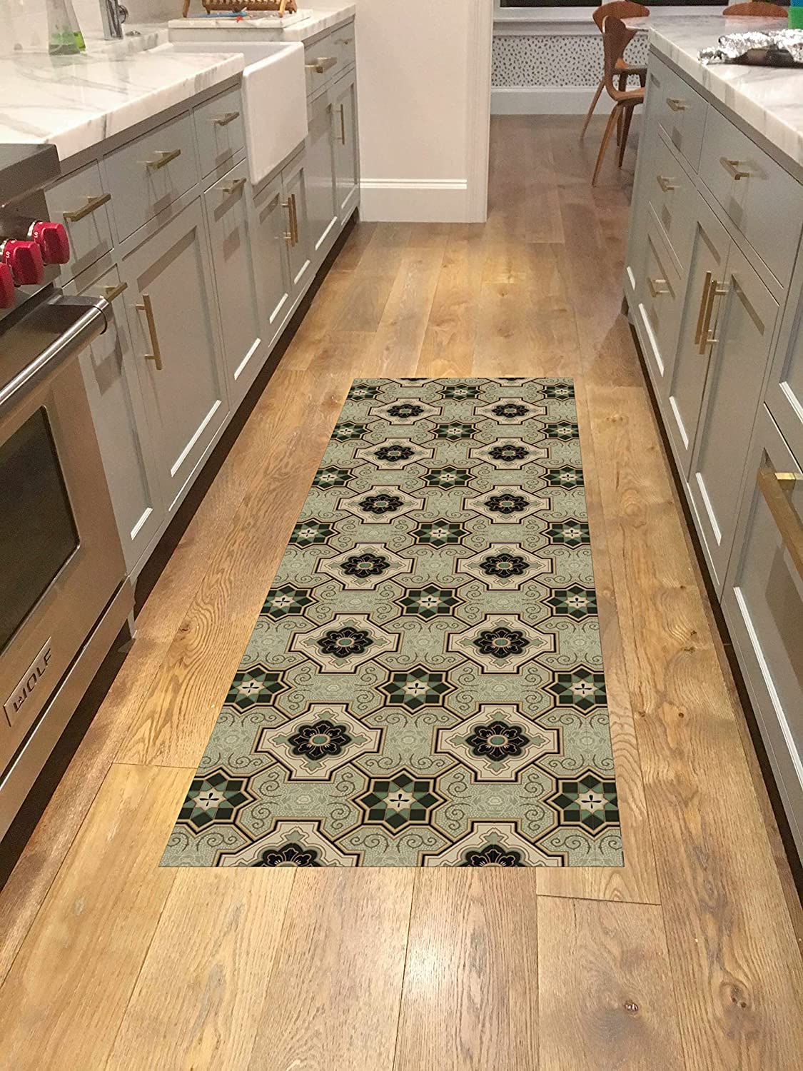 Bungalow Flooring Lincoln FlorArt Kitchen Runner Rug 2' x 6' – Made in USA, Machine Washable, Waterproof & Stain Resistant Non-Slip Low Profile Mat for Kitchen, Entryway, Bathroom & High Traffic Areas