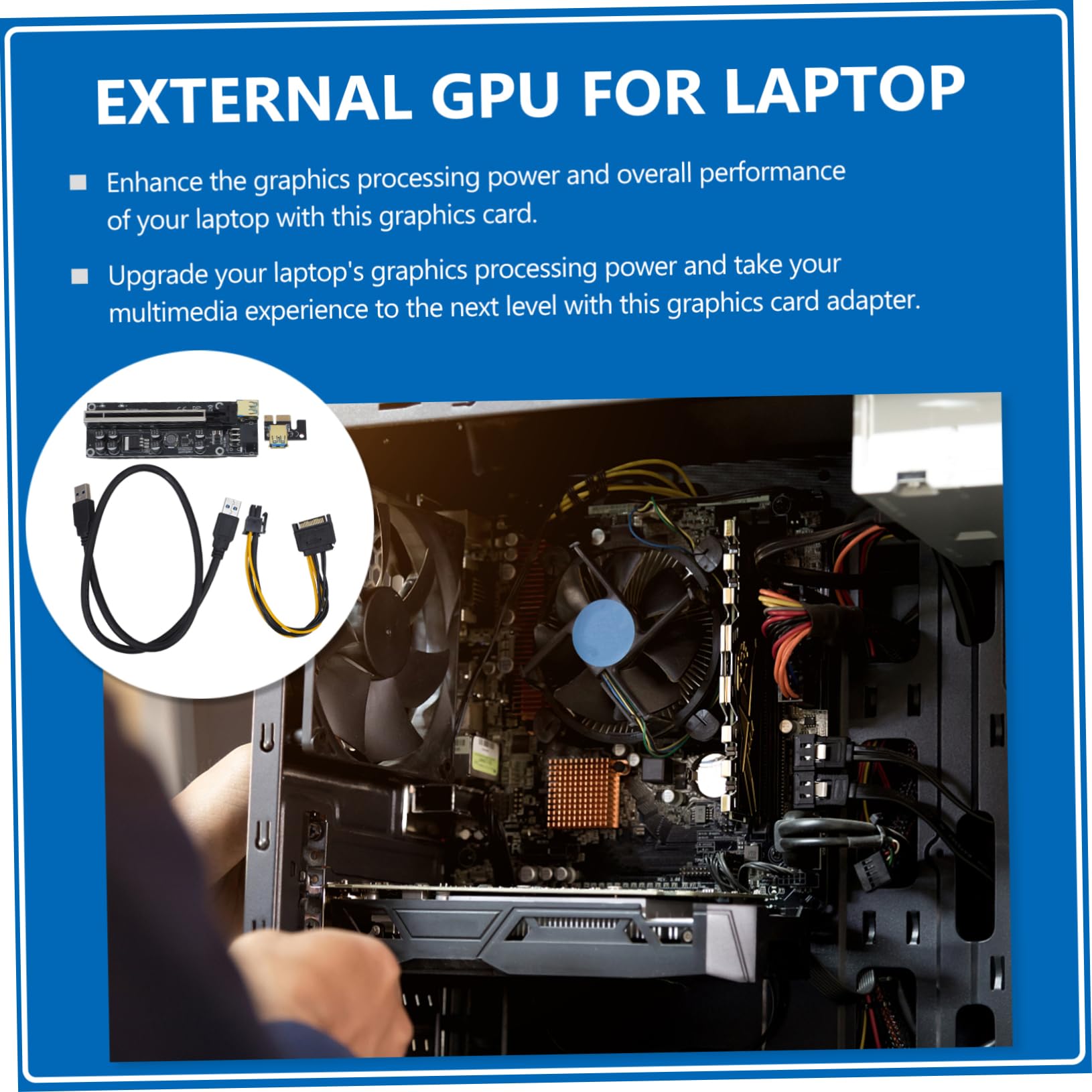 OSALADI 5 Sets External GPU for Laptop - Boost Graphics Performance, Plug & Play Computer Accessory for Gaming, Video Editing & Graphic Design