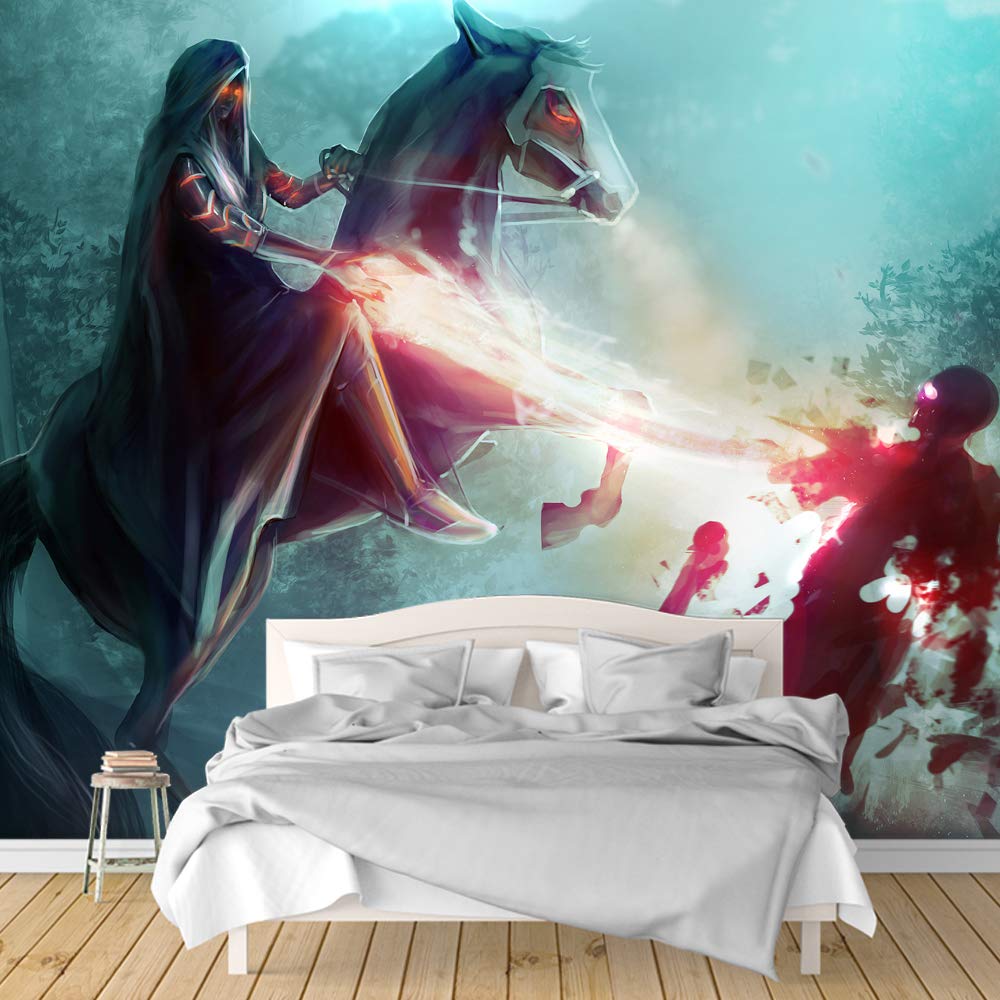 Dark Evil Dragon Removable Peel and Stick Wallpaper - 66x96 Inches Wall Mural for Bedroom Decor | Gothic Fantasy Theme | Easy DIY Home Decoration for Teens & Adults