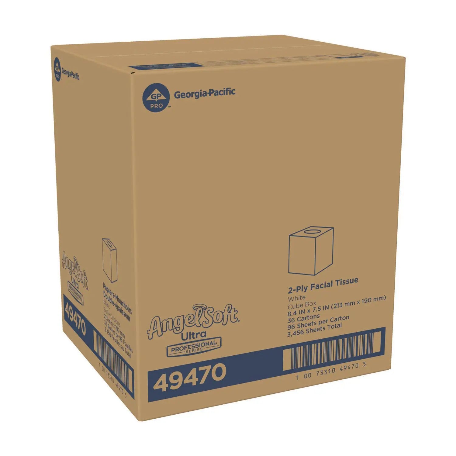 Angel Soft Ultra Facial Tissues, 2-Ply White Tissues, 96 Sheets per Box (36 Boxes) - Soft & Strong for Home, Office & Travel Use