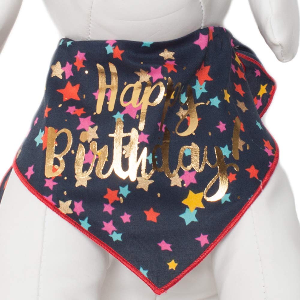 Happy Birthday Dog Bandana with Confetti Design - 100% Cotton Pet Bandana for Medium to Large Dogs | Perfect for Birthday Parties, Pet Photos & Special Occasions