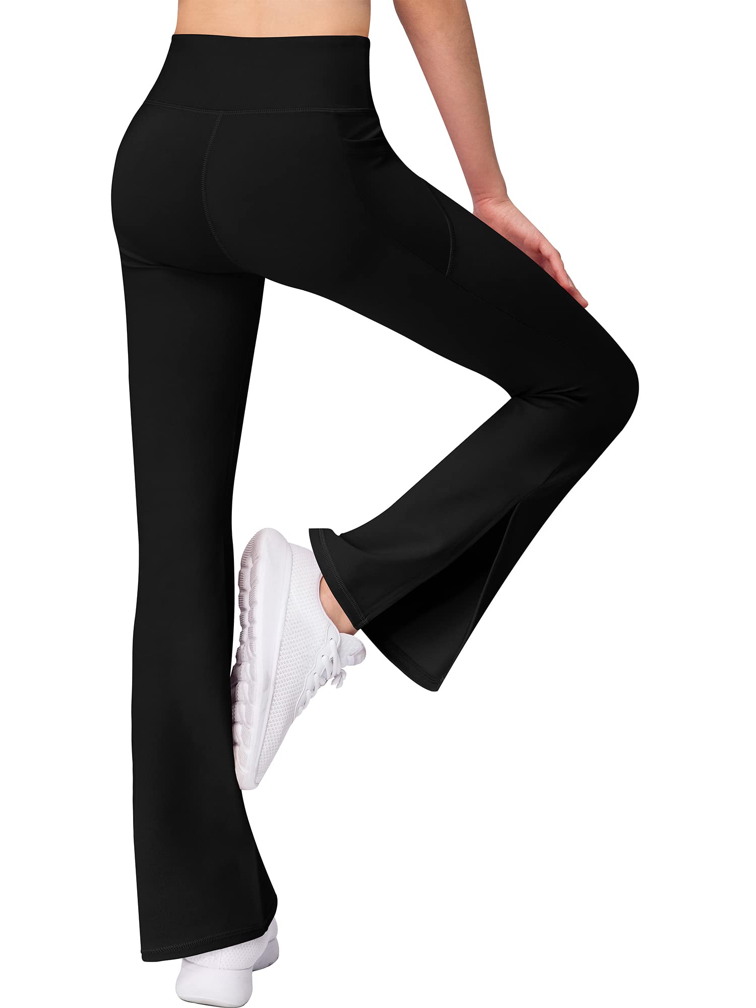 Best Women's High Waisted Yoga Pants with Pockets - 3 Pack Tummy Control Flared Leggings for Yoga, Workout & Casual Wear