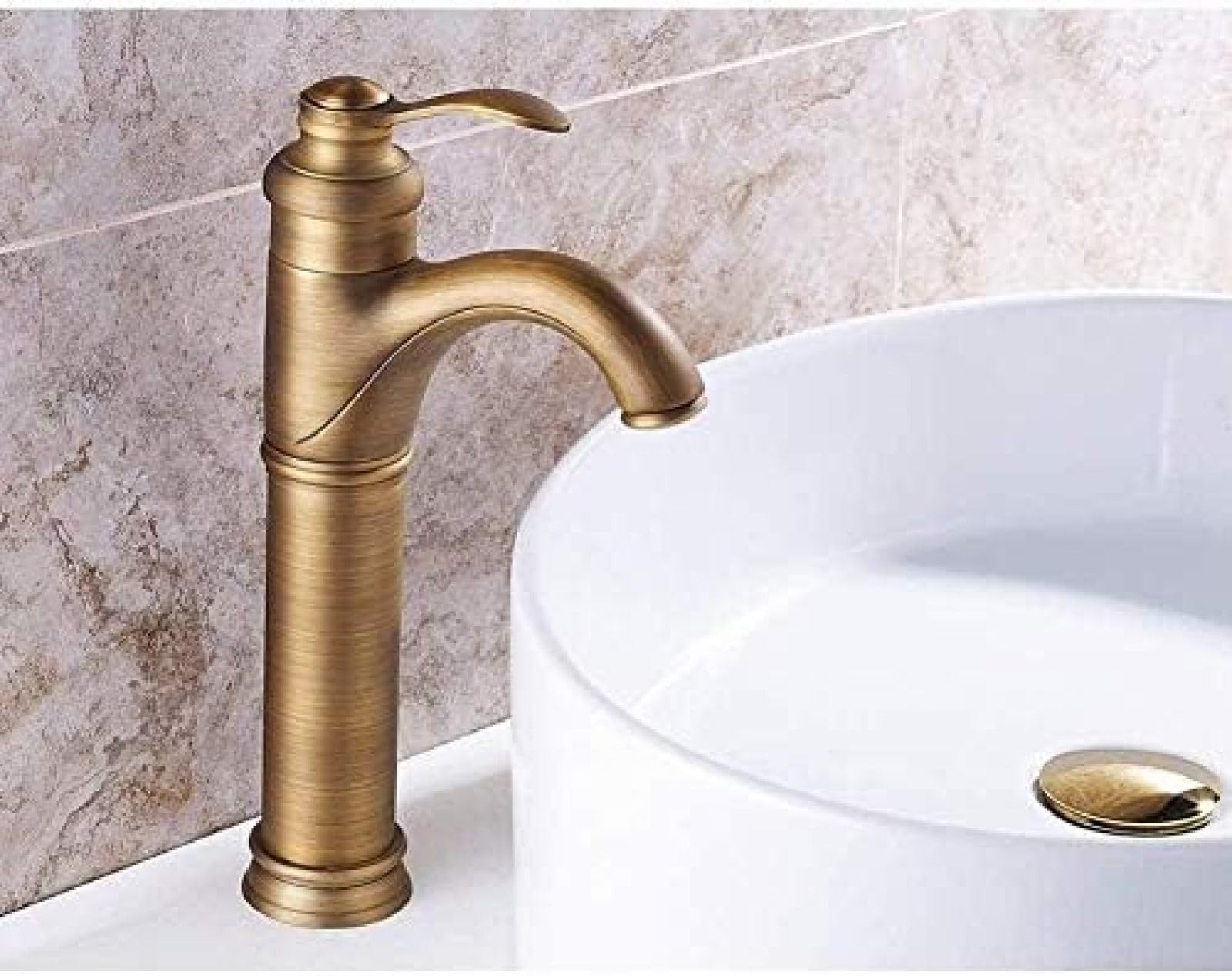 CRJUS Brushed Nickel Single Hole Kitchen Faucet - Single Handle Mixer Tap with Hot & Cold Water Control - Water Saving Design for Sink & Bathroom - Perfect for Modern Home & Commercial Use