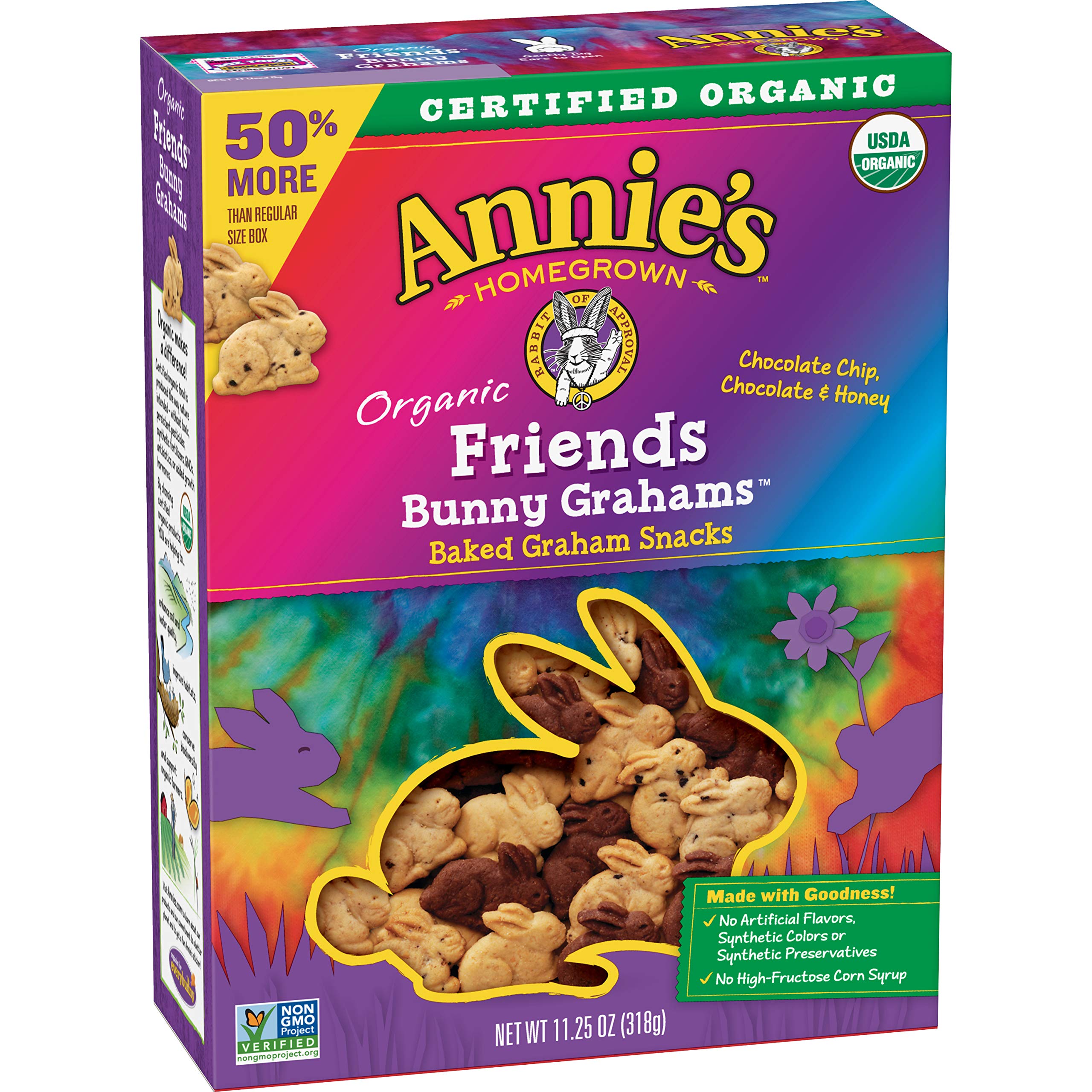 Annie's Organic Bunny Graham Snacks & Chocolate Chip Cookie Bites Bundle - Chocolate Chip, Honey Flavored (11.25oz + 10.5oz) | Healthy Kids Snacks, School Lunch Treats & On-the-Go Organic Snacking