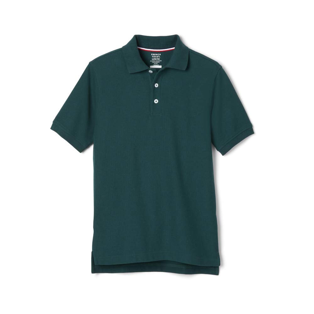 Boys' Short Sleeve Pique Polo Shirt - French Toast Classic Fit & Husky Sizes, Hunter Green, Small | Perfect for School Uniforms, Casual Wear & Summer Outfits