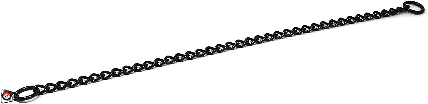 Herm Sprenger 3mm Black Stainless Steel Choke Collar - No-Pull Slip Chain for Small, Medium & Large Dogs - Made in Germany (24in/60cm) - Perfect for Dog Training, Obedience & Behavior Control - Durable Show Collar for Daily Walks & Professional Training